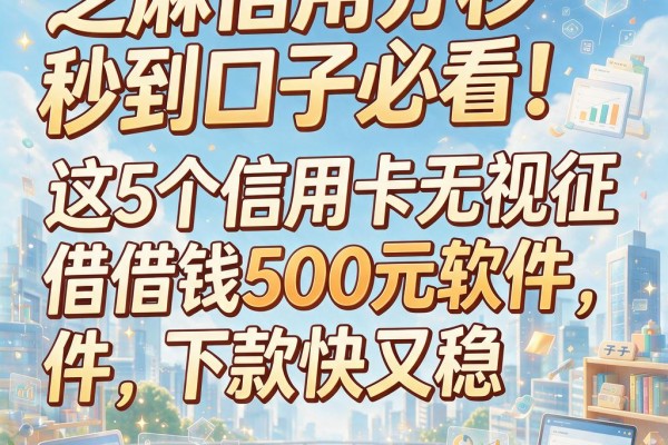 芝麻信用分秒到口子必看!这5个信用卡无视征信借钱500元软件,下款快又稳