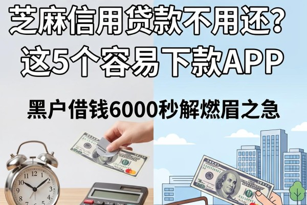 黑户支付宝芝麻信用贷款不用还?这5个容易下款APP,黑户借钱6000秒解燃眉之急