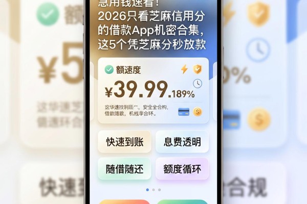 急用钱速看!2026只看芝麻信用分的借款App机密合集,这5个凭芝麻分秒放款