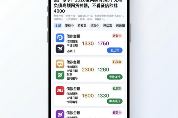 黑户专享！2026全网疯传的5个无视负债高额网贷神器，不看征信秒批4000