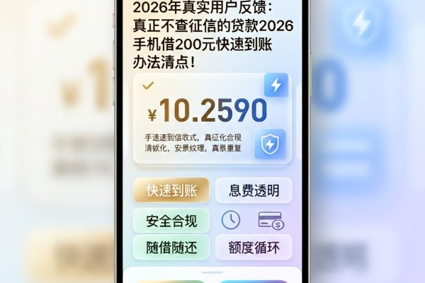 2026年真实用户反馈:真正不查征信的贷款2026,手机借200元快速到账办法清点!