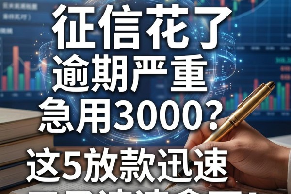 征信花了、逾期严重急用3000？这5个放款迅速的口子速速拿下！