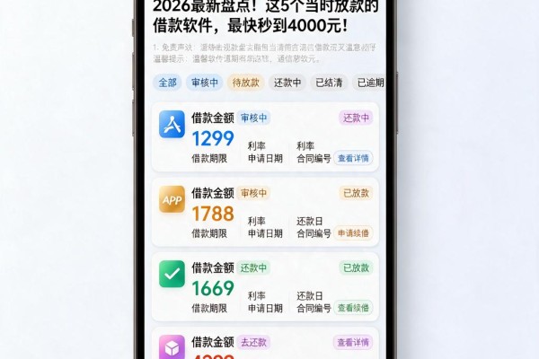 2026最新盘点!这5个当时放款的借款软件,最快秒到4000元!