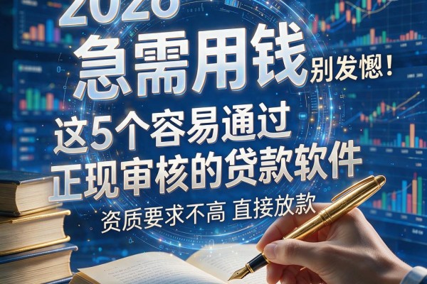 急需用钱别发愁!这5个容易通过正规审核的贷款软件,资质要求不高直接放款,2026借款快批速看
