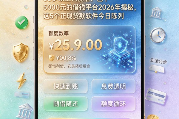 60岁以上也能借！包下5000元的借钱平台2026年揭秘，这5个正规贷款软件今日陈列