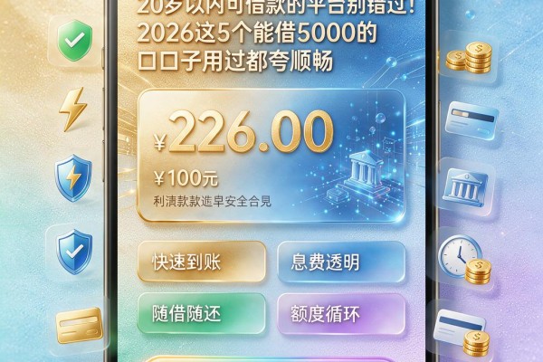 20岁以内可借款的平台别错过!2026这5个能借5000的口子用过都夸顺畅