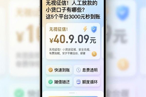 无视征信！人工放款的小贷口子有哪些？这5个平台3000元秒到账