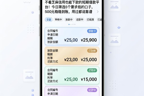 不看芝麻信用也能下款的短期借款平台！今日筛选5个要求低的口子，500元稳稳到账，用过都说靠谱