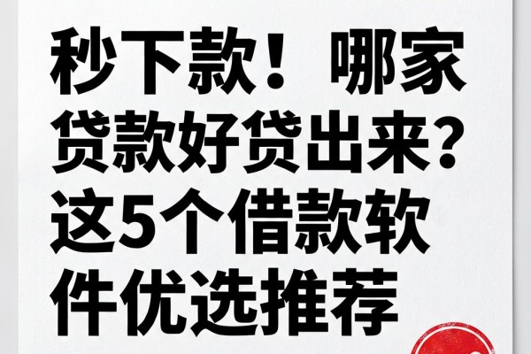 秒下款!哪家贷款好贷出来?这5个借款软件优选推荐