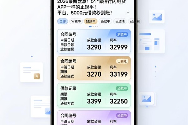 2026最新盘点：5个像招行闪电贷APP一样的正规平台，5000元借款秒到账！