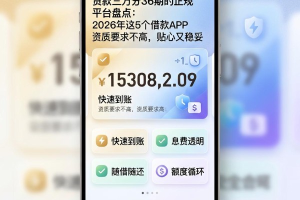 贷款三万分36期的正规平台盘点:2026年这5个借款APP资质要求不高,贴心又稳妥