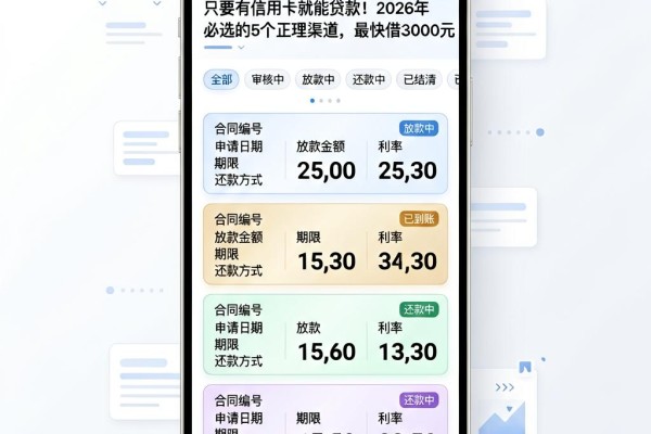 只要有信用卡就能贷款！2026年必选的5个正规渠道，最快借3000元