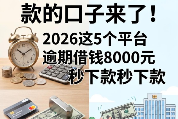 有逾期也能借款的口子来了!2026这5个平台逾期借钱8000元秒下款超便捷