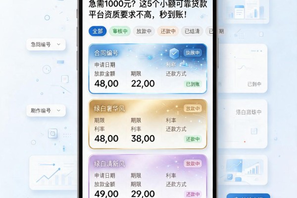 急需1000元?这5个小额可靠贷款平台资质要求不高,秒到账!