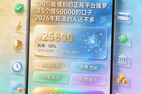 20岁急用钱必看！100%能借到的正规平台搜罗，这5个借50000的口子2026年知道的人还不多