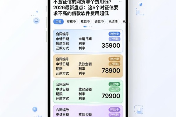 不查征信的网贷哪个费用低?2026最新盘点:这5个对征信要求不高的借款软件费用超低