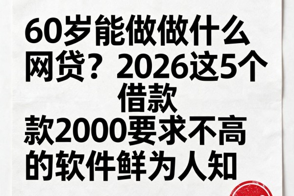 60岁能做什么网贷?2026这5个借款2000要求不高的软件鲜为人知