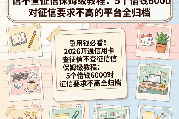 急用钱必看!2026开通信用卡查征信不查征信保姆级教程:5个借钱6000对征信要求不高的平台全归档