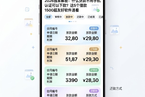 2026独家解密:什么贷款不用手机认证可以下款?这5个借款1500超友好软件速看