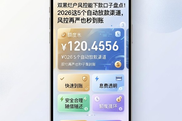 双黑烂户风控能下款口子盘点!2026这5个自动放款渠道,风控再严也秒到账
