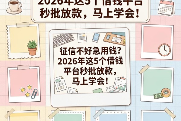 征信不好急用钱？2026年这5个借钱平台秒批放款，马上学会！