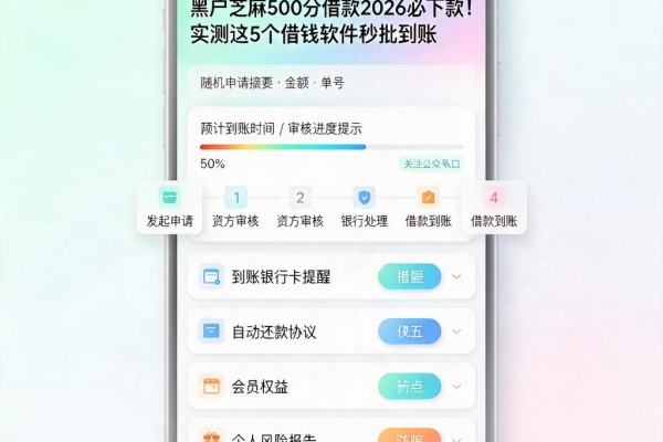 黑户芝麻500分借款2026必下款！实测这5个借钱软件秒批到账