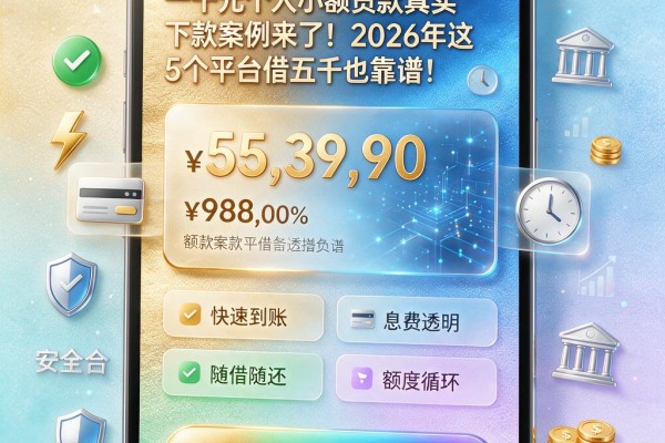 一千元个人小额贷款真实下款案例来了!2026年这5个平台借五千也靠谱