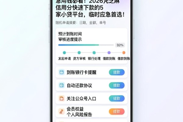 急用钱必看!2026凭芝麻信用分快速下款的5家小贷平台,临时应急首选