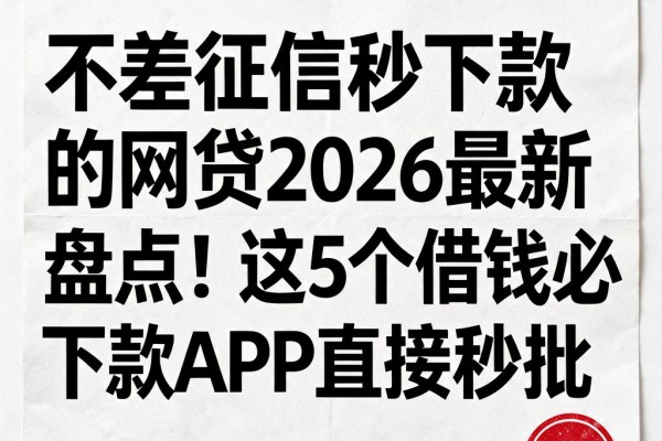 不差征信秒下款的网贷2026最新盘点!这5个借钱必下款APP直接秒批