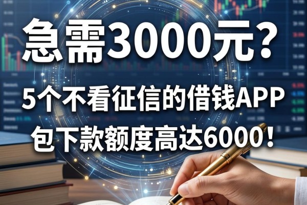 急需3000元？这5个不看征信的借钱APP，包下款额度高达6000！