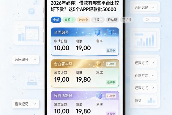 2026年必存！借款有哪些平台比较好下款？这5个APP轻松批50000