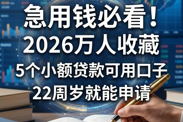 急用钱必看！2026万人收藏的5个小额贷款可用口子，22周岁就能申请