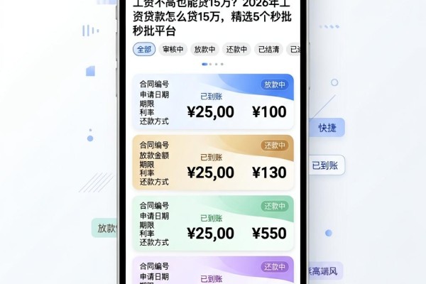 工资不高也能贷15万?2026年工资贷款怎么贷15万,精选5个秒批平台
