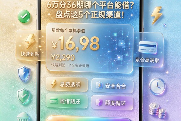 6万分36期哪个平台能借？盘点这5个正规渠道！