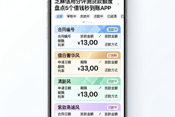 芝麻信用分评测贷款额度,盘点5个借钱秒到账APP