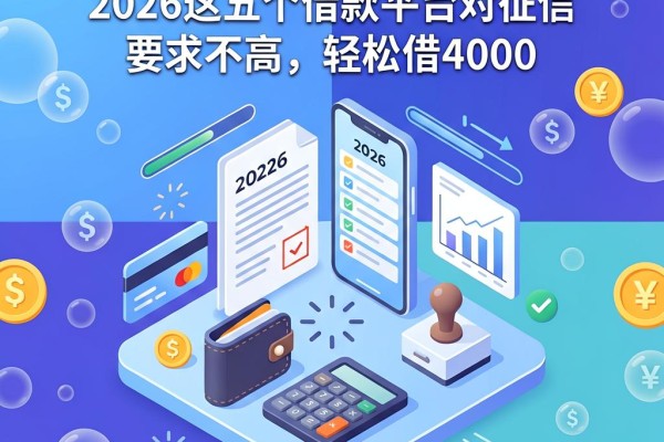 不查征信的有哪些贷款app？2026这五个借款平台对征信要求不高，轻松借4000