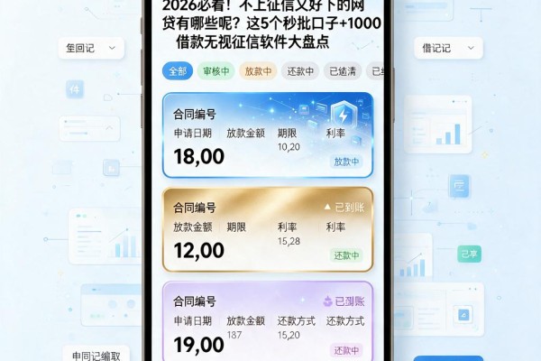 2026必看！不上征信又好下的网贷有哪些呢？这5个秒批口子+1000借款无视征信软件大盘点