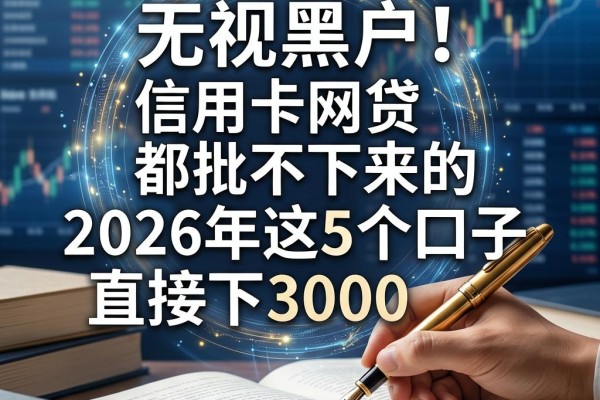 无视黑户!信用卡网贷都批不下来的,2026年这5个口子直接下3000