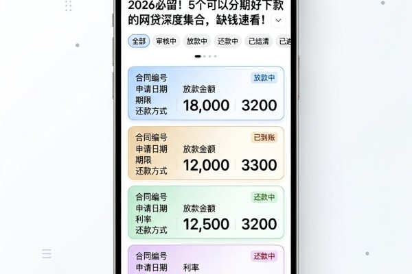 2026必留!5个可以分期好下款的网贷深度集合,缺钱速看!