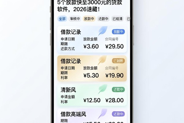 5个放款快至3000元的贷款软件，2026速藏！