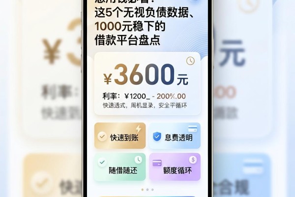 急用钱必看！这5个无视负债数据、1000元稳下的借款平台盘点