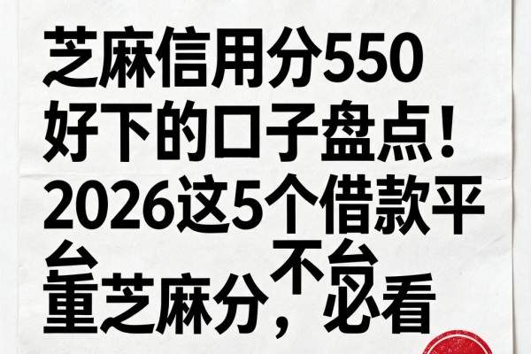 芝麻信用分550好下的口子盘点!2026这5个借款平台不看重芝麻分,必看