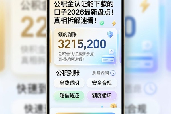 公积金认证能下款的口子2026最新盘点！真相拆解速看