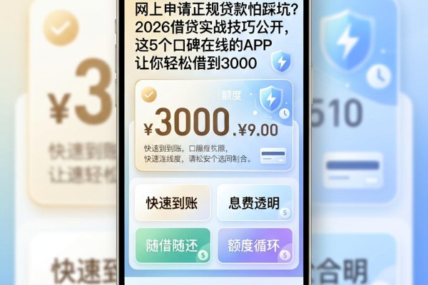 网上申请正规贷款怕踩坑?2026借贷实战技巧公开,这5个口碑在线的APP让你轻松借到3000