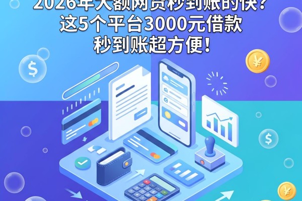 急用钱必看!2026年什么大额网贷秒到账的快?这5个平台3000元借款秒到账超方便