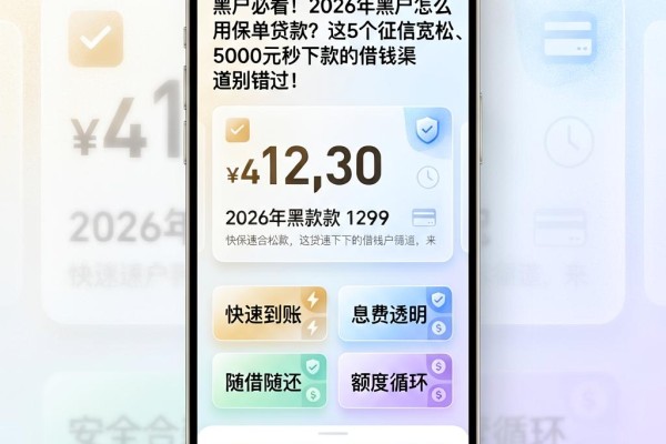 黑户必看!2026年黑户怎么用保单贷款?这5个征信宽松、5000元秒下款的借钱渠道别错过
