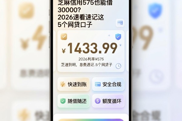 芝麻信用575也能借30000?2026速看速记这5个网贷口子