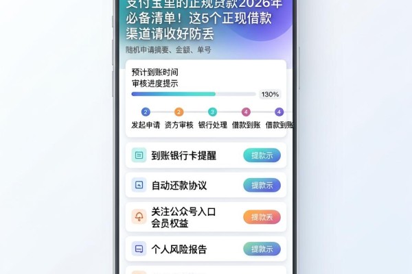 支付宝里的正规贷款2026年必备清单!这5个正规借款渠道请收好防丢