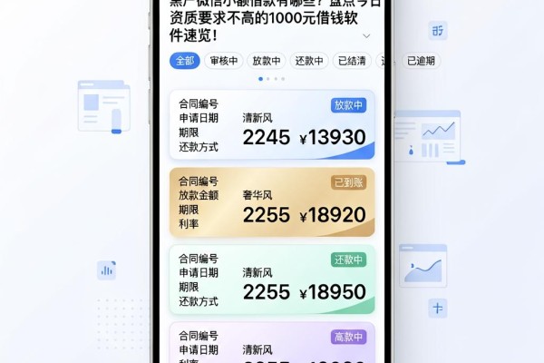 黑户微信小额借款有哪些？盘点今日资质要求不高的1000元借钱软件速览！