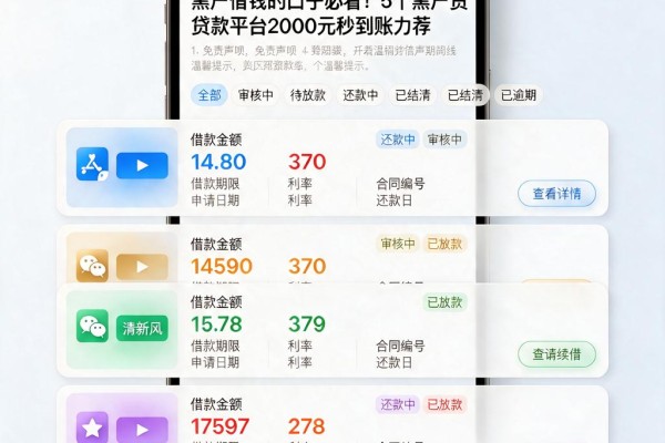 黑户借钱的口子必看!5个黑户贷款平台2000元秒到账力荐